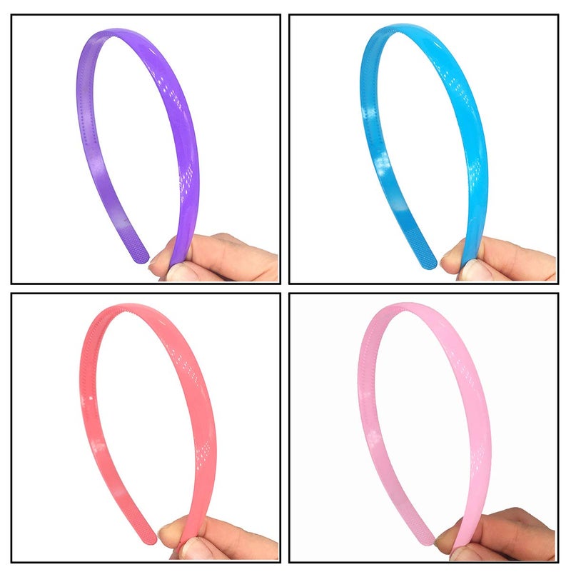 Yazon 13pcs 12mm Plastic Headbands for Girls Women Colorful Hair Headband with Teeth Thin Hair Bands - Image 3